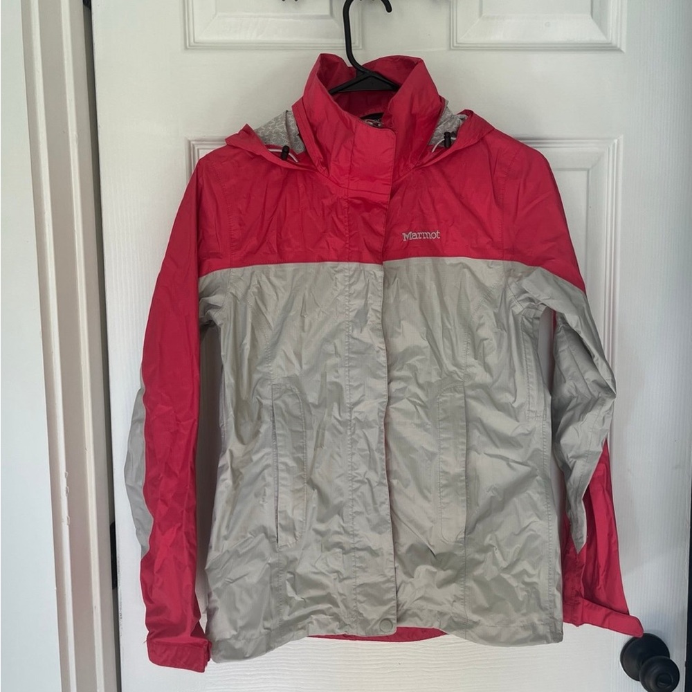 Marmot Women's Pink and Gray Rain Jacket S